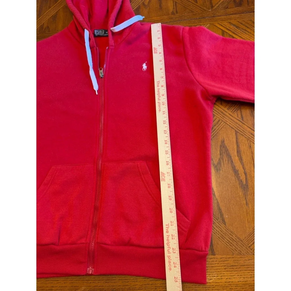 Polo Ralph Lauren Vintage Men's Full Zip Up Hoodie Red Size 1XL